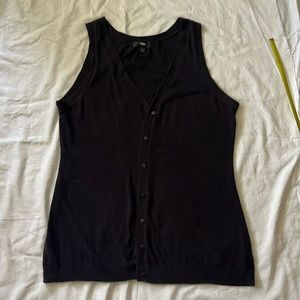 Black knit button down vest